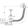 Сифон ALCAPLAST A55K-100-RU-01 для ванны автомат комплект, металл/металл, длина 100 см